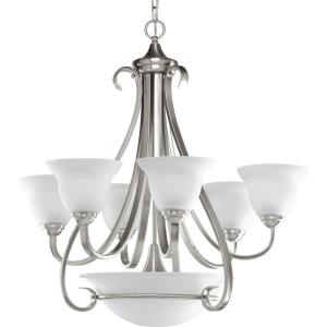 Progress Lighting P4417-77 6-Light Two-Tier Torino Chandelier, Forged Bronze(Nickel)