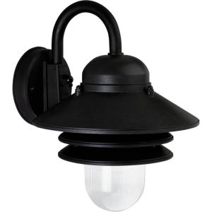 Progress Lighting P5645-30 Single-Light Plastic Outdoor Wall Lantern with Prismatic Acrylic Shade, White(Black)