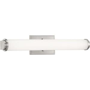 Progress Lighting Phase 1.1 LED Collection 24″ White Shade Modern Bath Vanity Light Brushed Nickel