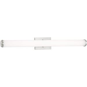 Progress Lighting Phase 1.1 LED Collection 36″ White Shade Modern Bath Vanity Light Brushed Nickel