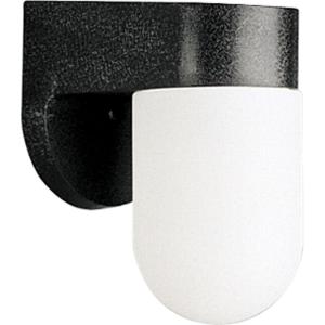 Progress Lighting Polycarbonate Outdoor 1-Light White Acrylic Shade Modern Outdoor Wall Light Textured Black