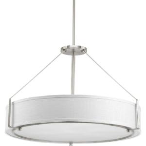 Progress Lighting Ratio Collection 6-Light Fabric Shade Coastal Mini-Pendant Light Antique Bronze(Brushed Nickel)