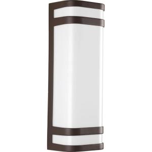 Progress Lighting Valera LED Collection 2-Light Matte White Acrylic Shade Modern Outdoor Large Wall Lantern Light Architectural Bronze(Bronze)