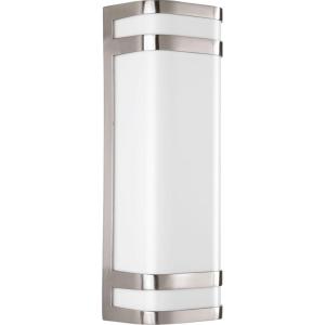 Progress Lighting Valera LED Collection 2-Light Matte White Acrylic Shade Modern Outdoor Large Wall Lantern Light Architectural Bronze(Nickel)