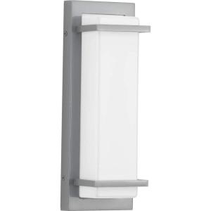 Progress Lighting Z-1080 LED Collection 1-Light White Acrylic Shade Modern Outdoor Small Wall Sconce Light Metallic Gray