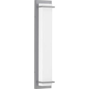 Progress Lighting Z-1080 LED Collection 2-Light White Acrylic Shade Modern Outdoor Large Wall Sconce Light Metallic Gray