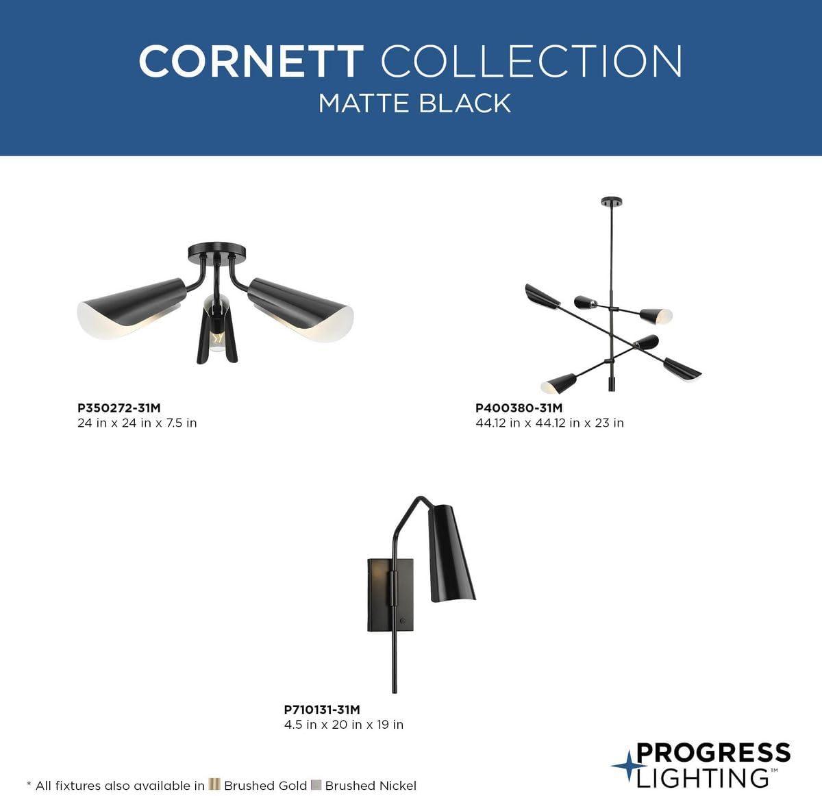 image:imageProgress Lighting Cornett 19 in 1Light Matte Black MidCentury Modern Wall Bracket Dining Rooms Great Rooms and Bathrooms