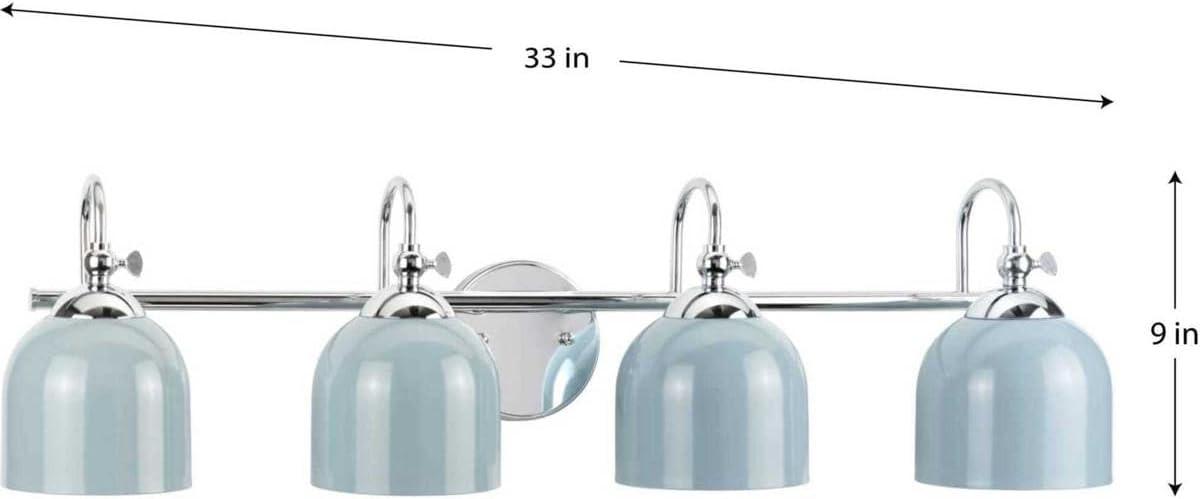 image:imageProgress Lighting Dalton Collection 33 in 4Light Polished Chrome Coastal Blue Vanity Light