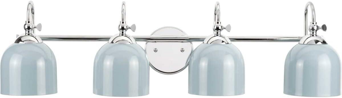 image:imageProgress Lighting Dalton Collection 33 in 4Light Polished Chrome Coastal Blue Vanity Light