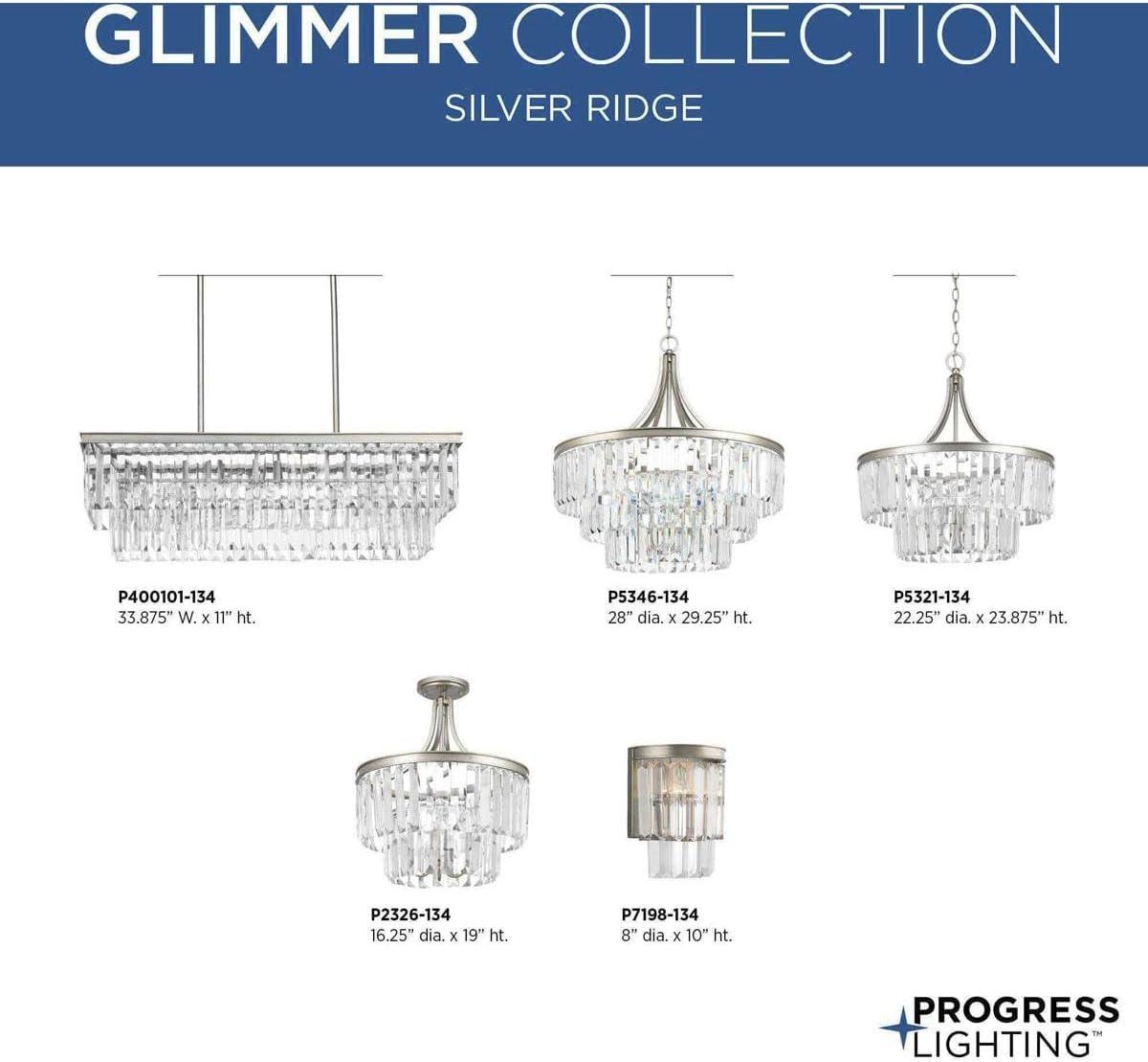 image:imageProgress Lighting Glimmer 3 Light 16 inch Antique Bronze SemiFlush Mount Convertible Ceiling Light P232620 Design SeriesGray