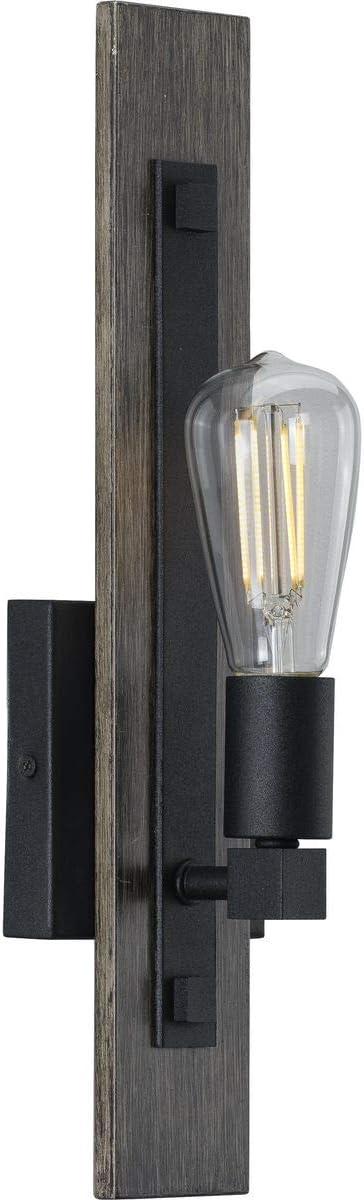 image:imageProgress Lighting Hemsworth Collection OneLight Bleached Oak Wall BracketBlack