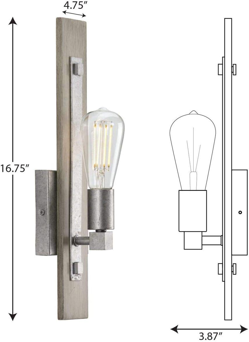 image:imageProgress Lighting Hemsworth Collection OneLight Bleached Oak Wall BracketGray