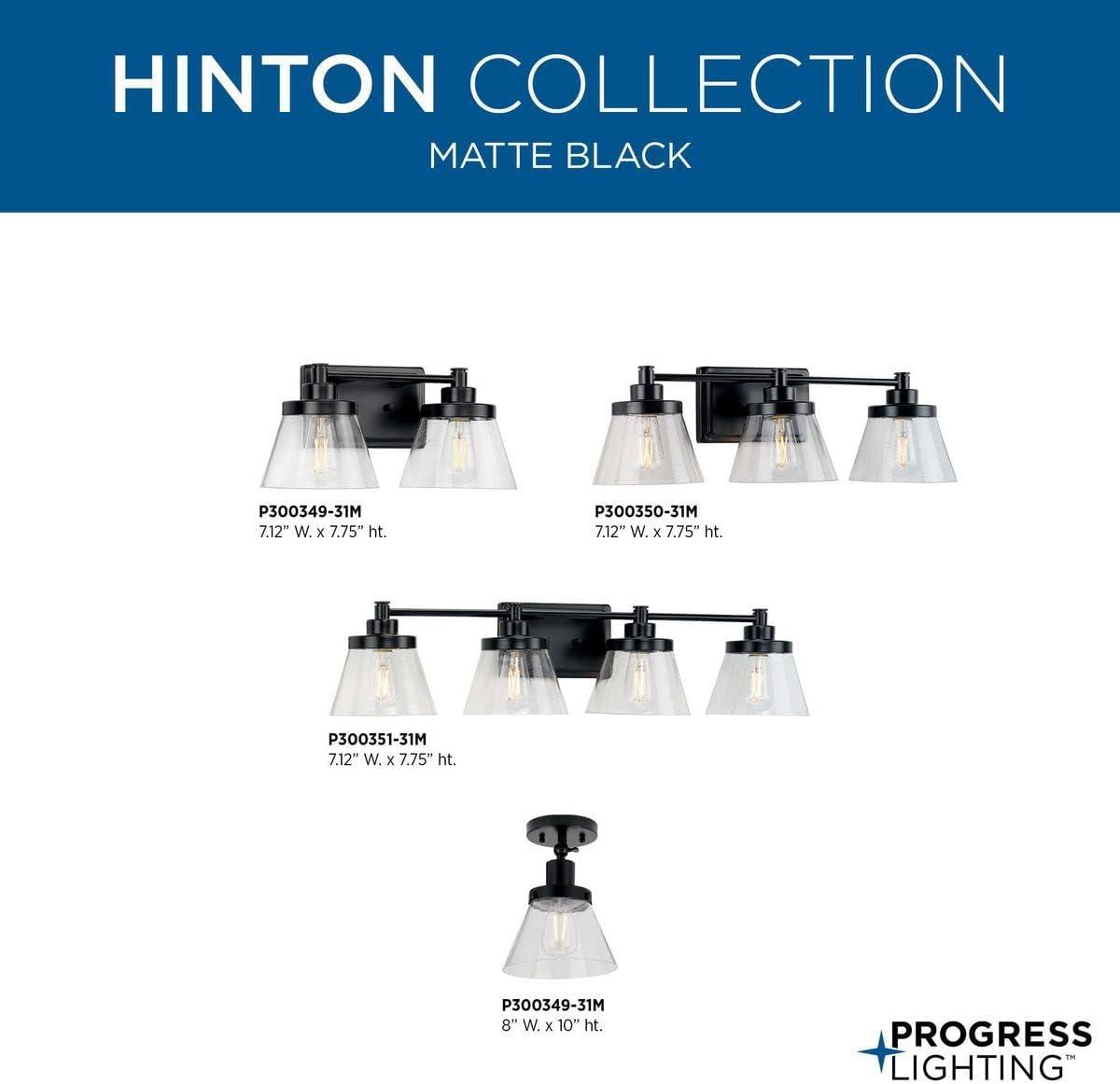 image:imageProgress Lighting Hinton Collection 1Light Seeded Glass Matte Black Industrial Flush Mount Ceiling Light 1000x800x800