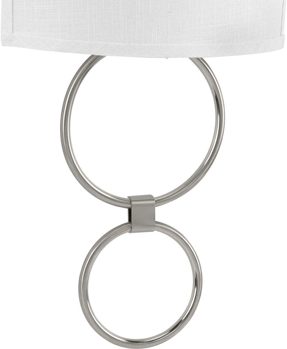 image:imageProgress Lighting LED Shaded Sconce Collection Brushed Nickel OneLight Circle LED Wall Sconce