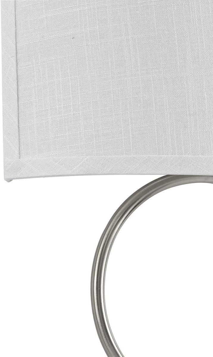 image:imageProgress Lighting LED Shaded Sconce Collection Brushed Nickel OneLight Circle LED Wall Sconce