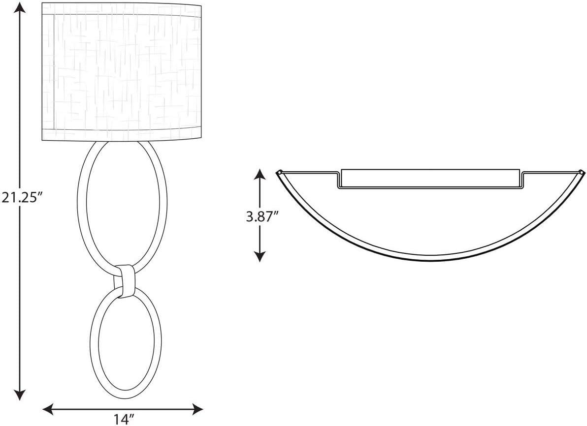 image:imageProgress Lighting LED Shaded Sconce Collection Brushed Nickel OneLight Circle LED Wall Sconce