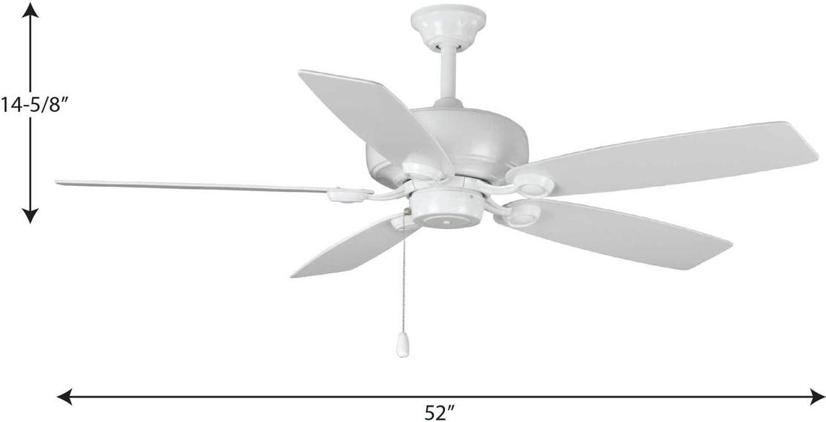 image:imageProgress Lighting P250016030 Protruding Mount 5 WhiteDriftwood Blades Ceiling fan White