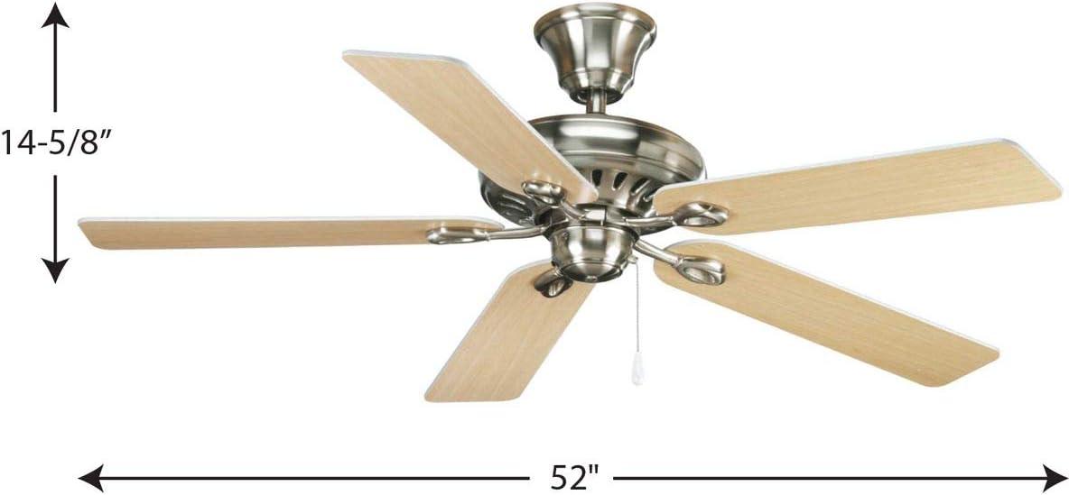 image:imageProgress Lighting P252180 Protruding Mount 5 Classic Blades Ceiling fan Forged BlackNickel