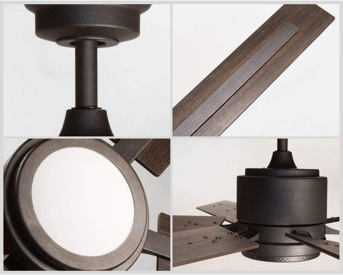image:imageProgress Lighting P25867130K Protruding Mount 6 Toasted OakDriftwood Blades Ceiling Fan with 18 Watts Light Black