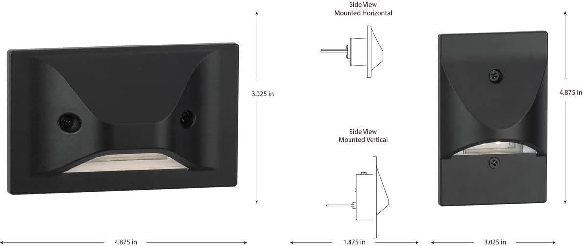 image:imageProgress Lighting P66000503130 45Watt 3000K Integrated LED Wall or Step Light Black