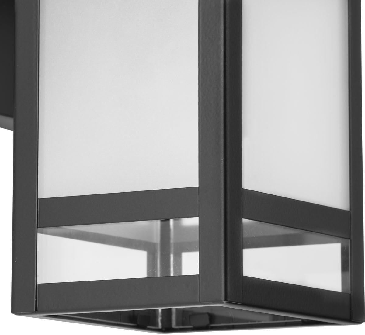 image:imageProgress Lighting Parrish Collection OneLight Matte Black Clear and Etched Glass Modern Craftsman Outdoor Small Wall Lantern P56034131M