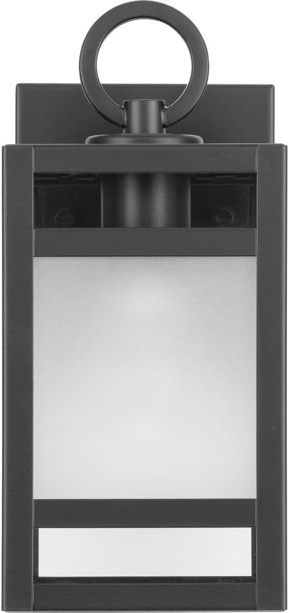 image:imageProgress Lighting Parrish Collection OneLight Matte Black Clear and Etched Glass Modern Craftsman Outdoor Small Wall Lantern P56034131M