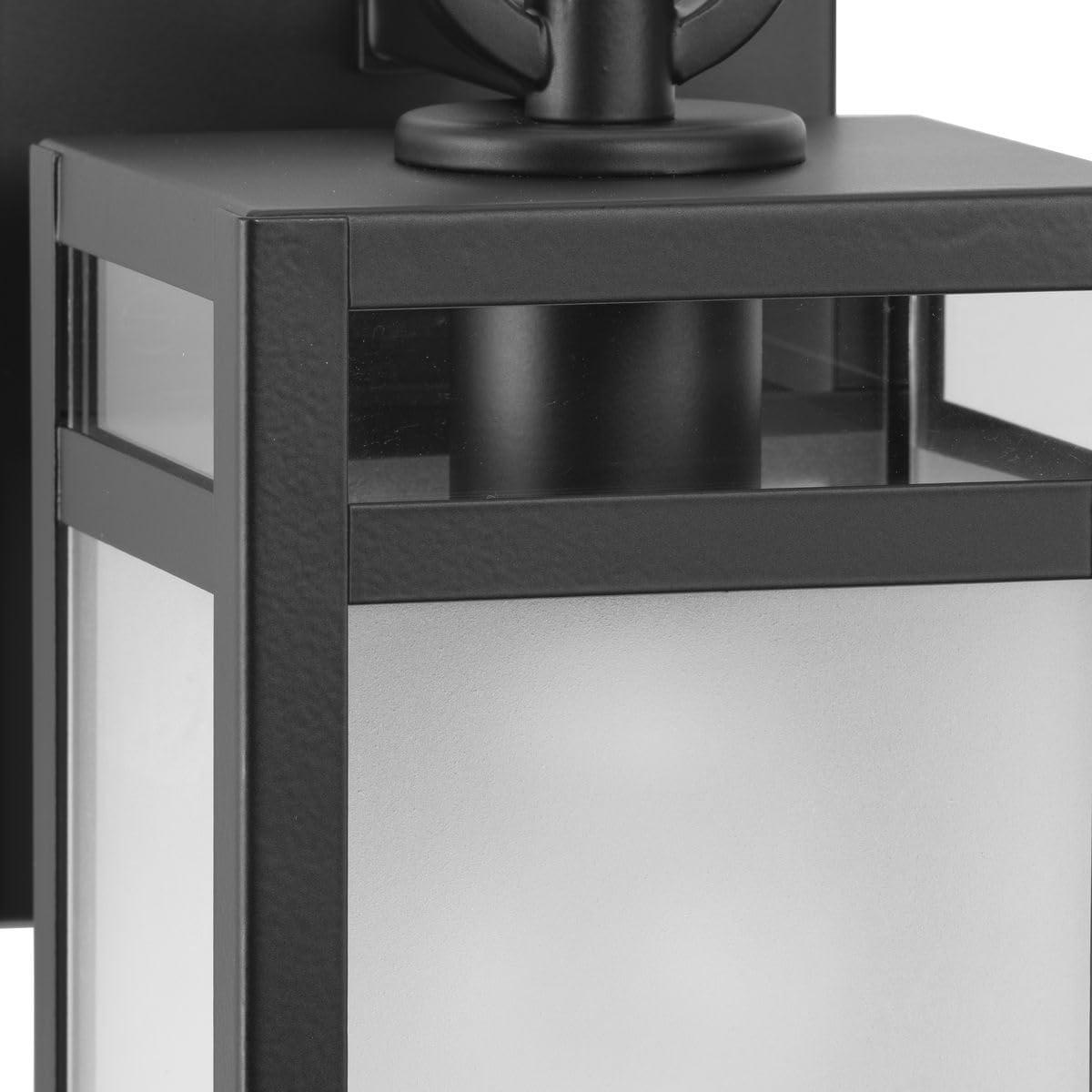 image:imageProgress Lighting Parrish Collection OneLight Matte Black Clear and Etched Glass Modern Craftsman Outdoor Small Wall Lantern P56034131M