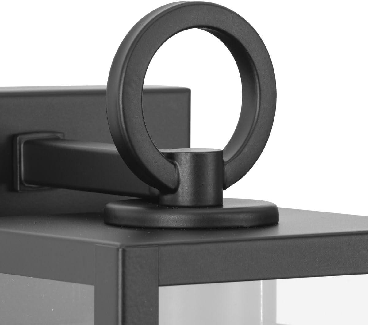 image:imageProgress Lighting Parrish Collection OneLight Matte Black Clear and Etched Glass Modern Craftsman Outdoor Small Wall Lantern P56034131M