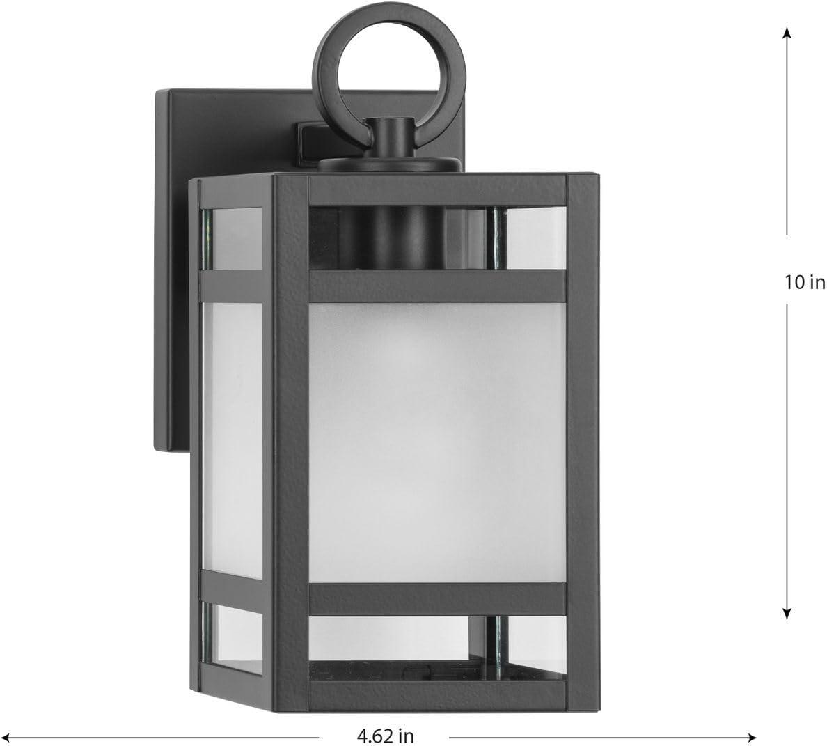 image:imageProgress Lighting Parrish Collection OneLight Matte Black Clear and Etched Glass Modern Craftsman Outdoor Small Wall Lantern P56034131M