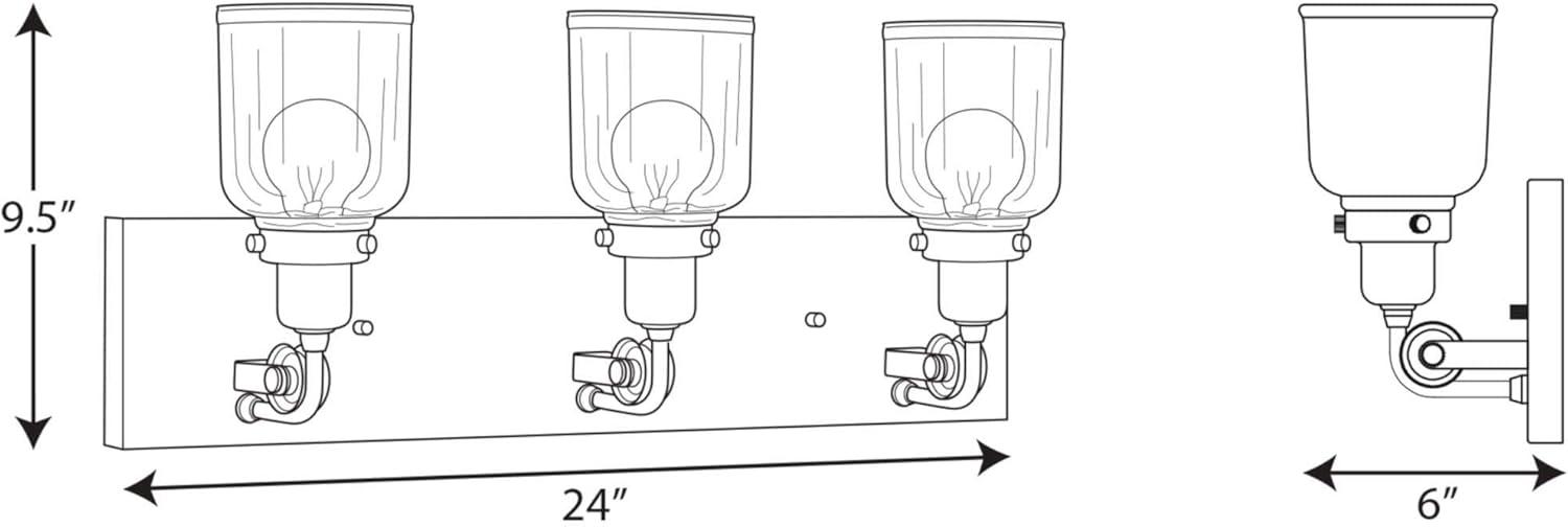 image:imageProgress Lighting Rushton Collection 1Light Clear Glass Farmhouse Bath Vanity Light Graphite BlackGraphite