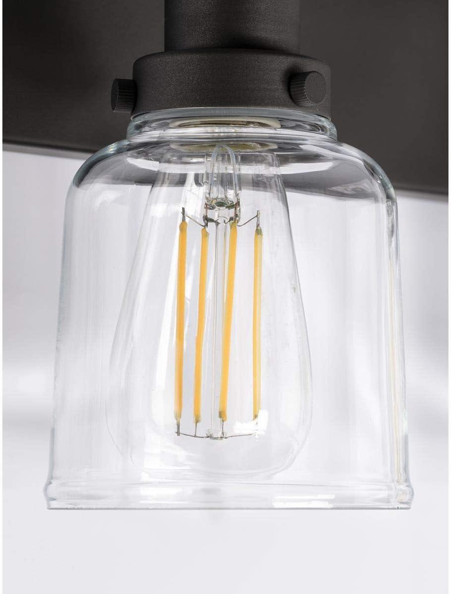 image:imageProgress Lighting Rushton Collection 1Light Clear Glass Farmhouse Bath Vanity Light Graphite BlackGraphite
