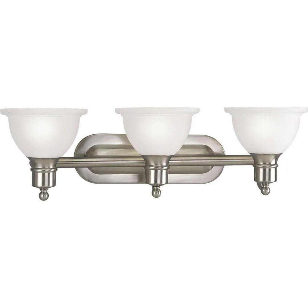 image:imageProgress Lighting 3Light Etched Glass Traditional Bath Vanity Light Madison Collection Indoor P316309 Brushed NickelNickel