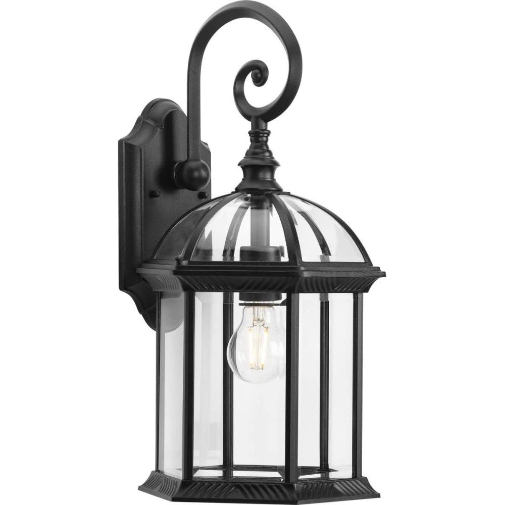 image:imageProgress Lighting Dillard Collection 18 in 1Light Textured Black with Beveled Glass Shade Transitional Coastal Outdoor Wall Lantern