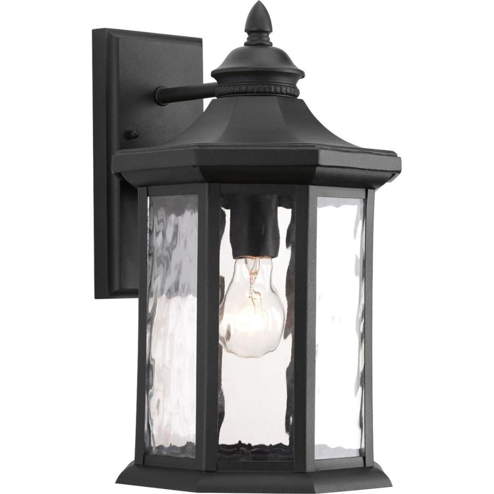 image:imageProgress Lighting Edition Collection 1Light Water Glass Traditional Outdoor Large Wall Lantern Light Antique BronzeBlack