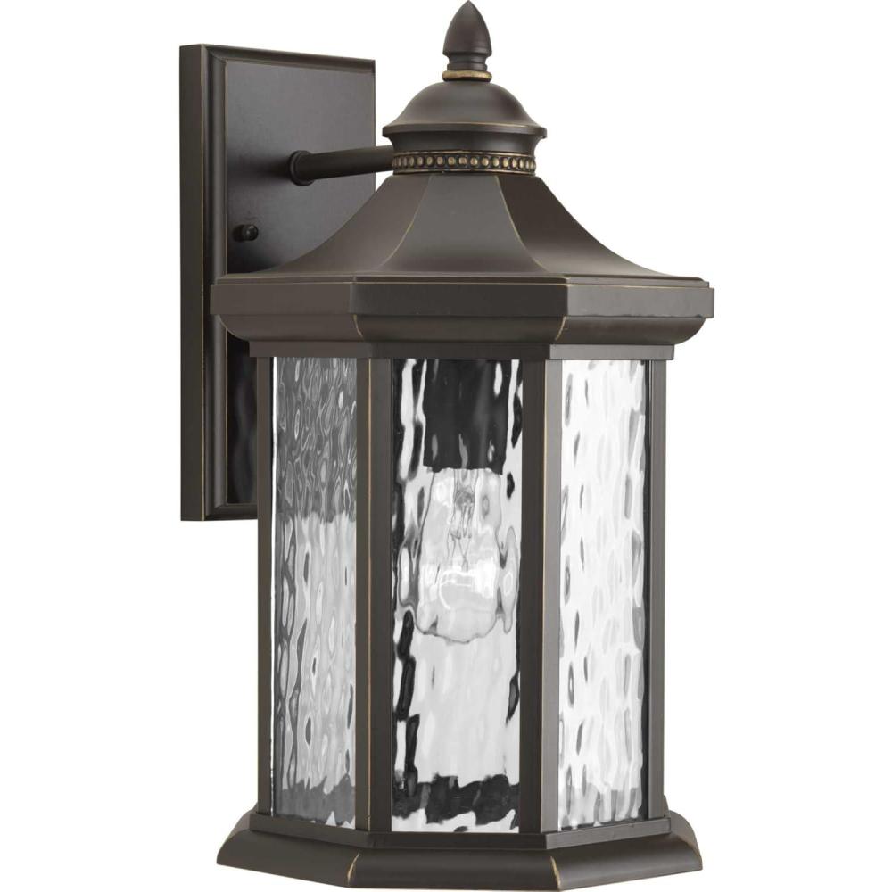 image:imageProgress Lighting Edition Collection 1Light Water Glass Traditional Outdoor Large Wall Lantern Light Antique BronzeBronze