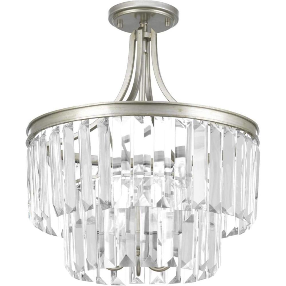 image:imageProgress Lighting Glimmer 3 Light 16 inch Antique Bronze SemiFlush Mount Convertible Ceiling Light P232620 Design SeriesGray