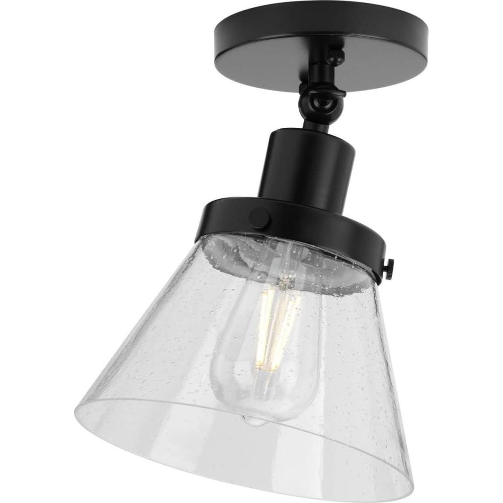 image:imageProgress Lighting Hinton Collection 1Light Seeded Glass Matte Black Industrial Flush Mount Ceiling Light 1000x800x800