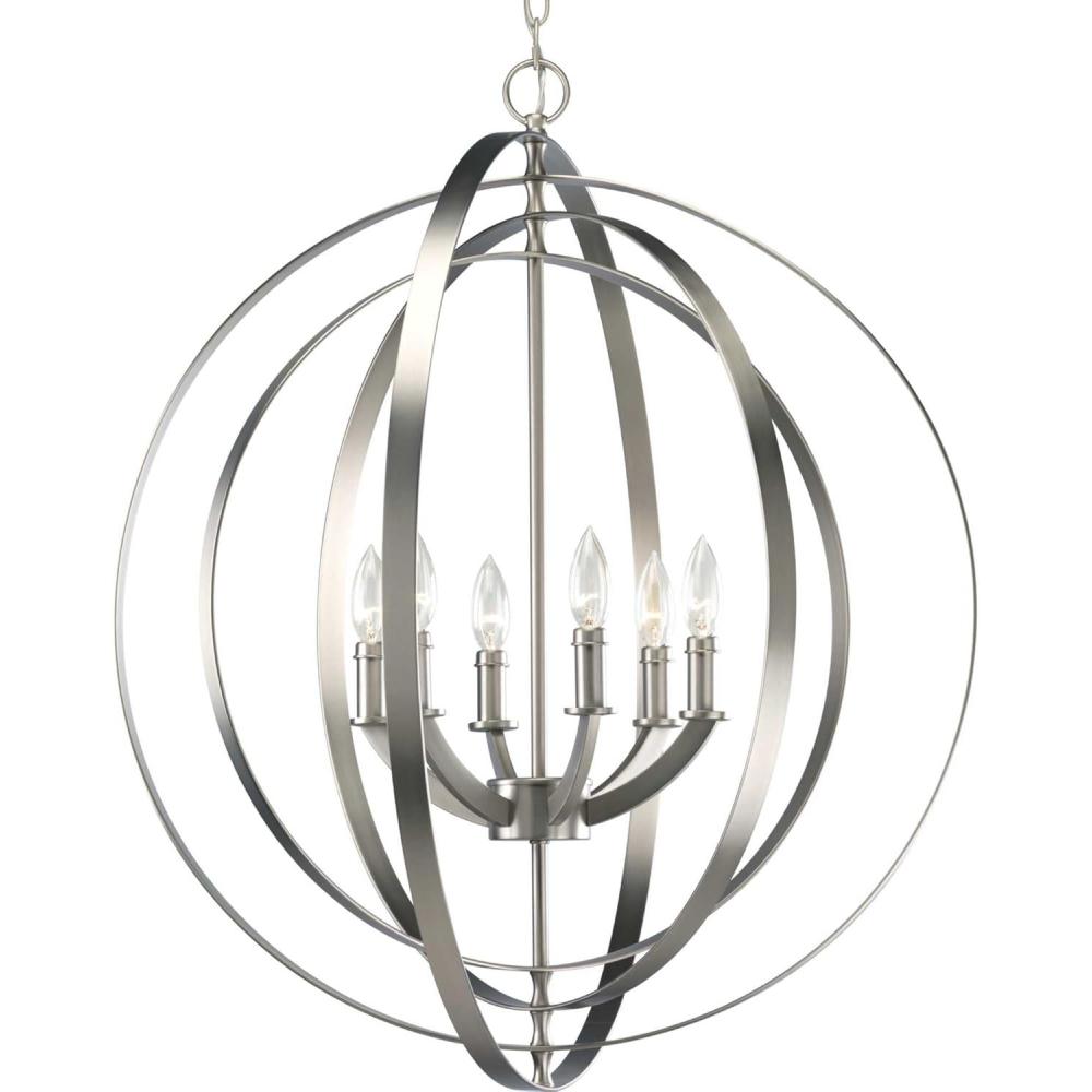 image:imageProgress Lighting P3889126 6Light Ceiling Mount Hall and Foyer Pendant Fixture 60 Watt 120 Volt 2734 Inch Burnished Silver Equinox