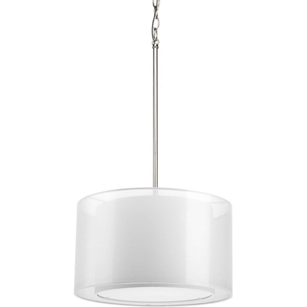 image:imageProgress Lighting P503609 Cuddle 1Lt Mylar Drum Pendant with White mylar shade