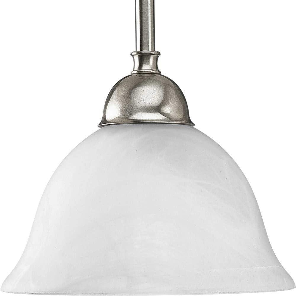 image:imageProgress Lighting P506809 1Light CeilingStem Mount Pendant Fixture 100 Watt 120 Volt 734 Inch Brushed Nickel Avalon