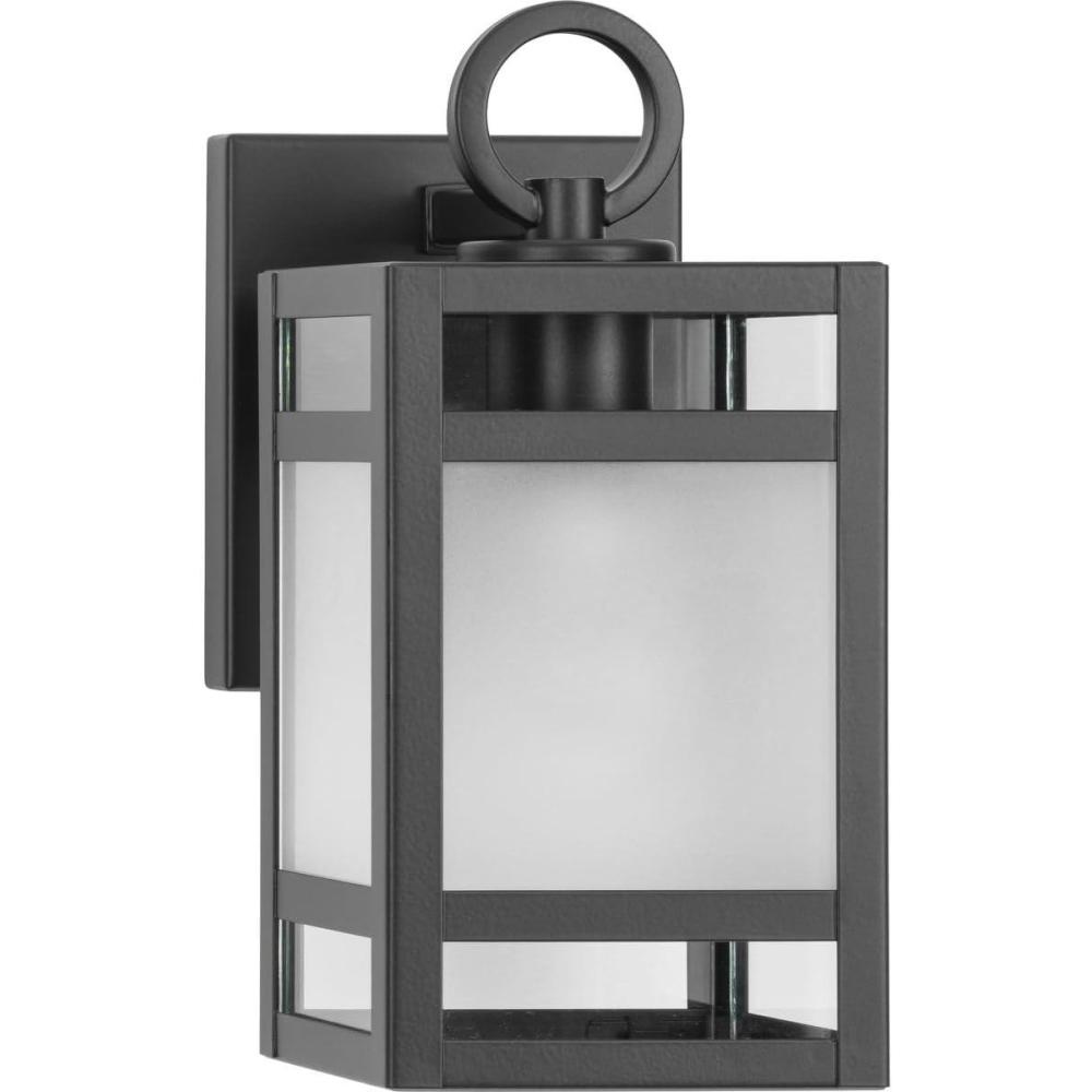 image:imageProgress Lighting Parrish Collection OneLight Matte Black Clear and Etched Glass Modern Craftsman Outdoor Small Wall Lantern P56034131M