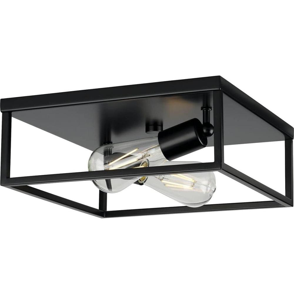 image:imageProgress Lighting Perimeter Collection 2Light Matte Black Modern Flush Mount Ceiling LightBlack