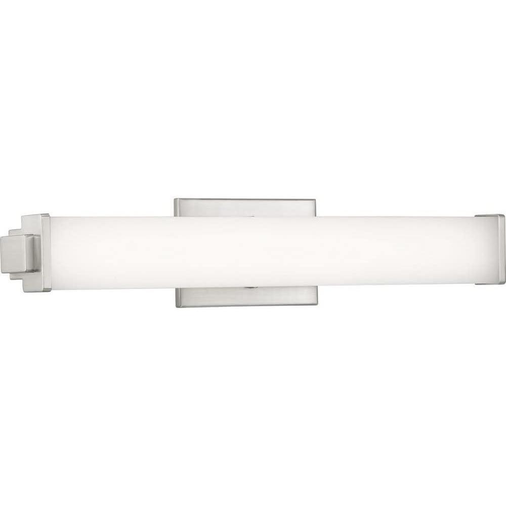 image:imageProgress Lighting Phase 21 LED Collection 24 White Shade Modern Bath Vanity Light Brushed Nickel