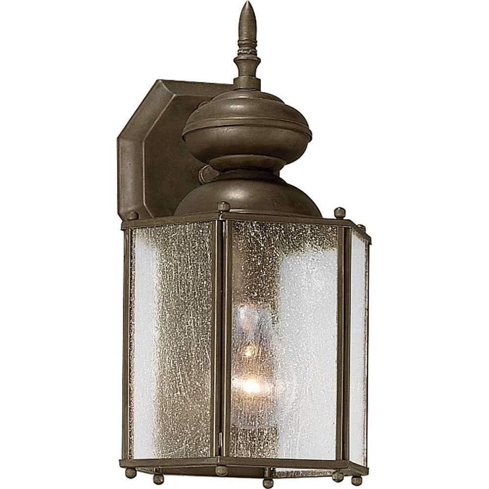 image:imageProgress Lighting Roman Coach Collection 1Light Clear Seeded Glass Traditional Outdoor Small Wall Lantern Light Antique Bronze