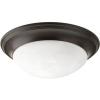 Progress Lighting 3-Light Alabaster Glass 16-5/8″ Close-to-Ceiling, Indoor, P3697-09, Brushed Nickel(Antique Bronze)