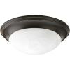 Progress Lighting 3-Light Alabaster Glass 16-5/8″ Close-to-Ceiling, Indoor, P3697-09, Brushed Nickel(Antique Bronze)