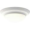 Progress Lighting 3-Light Alabaster Glass 16-5/8″ Close-to-Ceiling, Indoor, P3697-09, Brushed Nickel(White)