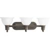Progress Lighting 3-Light Etched Glass Traditional Bath Vanity Light, Madison Collection, Indoor, P3163-09, Brushed Nickel(Bronze)