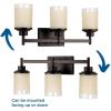 Progress Lighting Alexa Collection 3-Light Etched Umber Linen with Clear Edge Glass Modern Bath Vanity Light Antique Bronze(Antique Bronze)