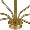 Progress Lighting Bonita Collection 6-Light White Linen Fabric Shade Luxe Chandelier Light Satin Brass